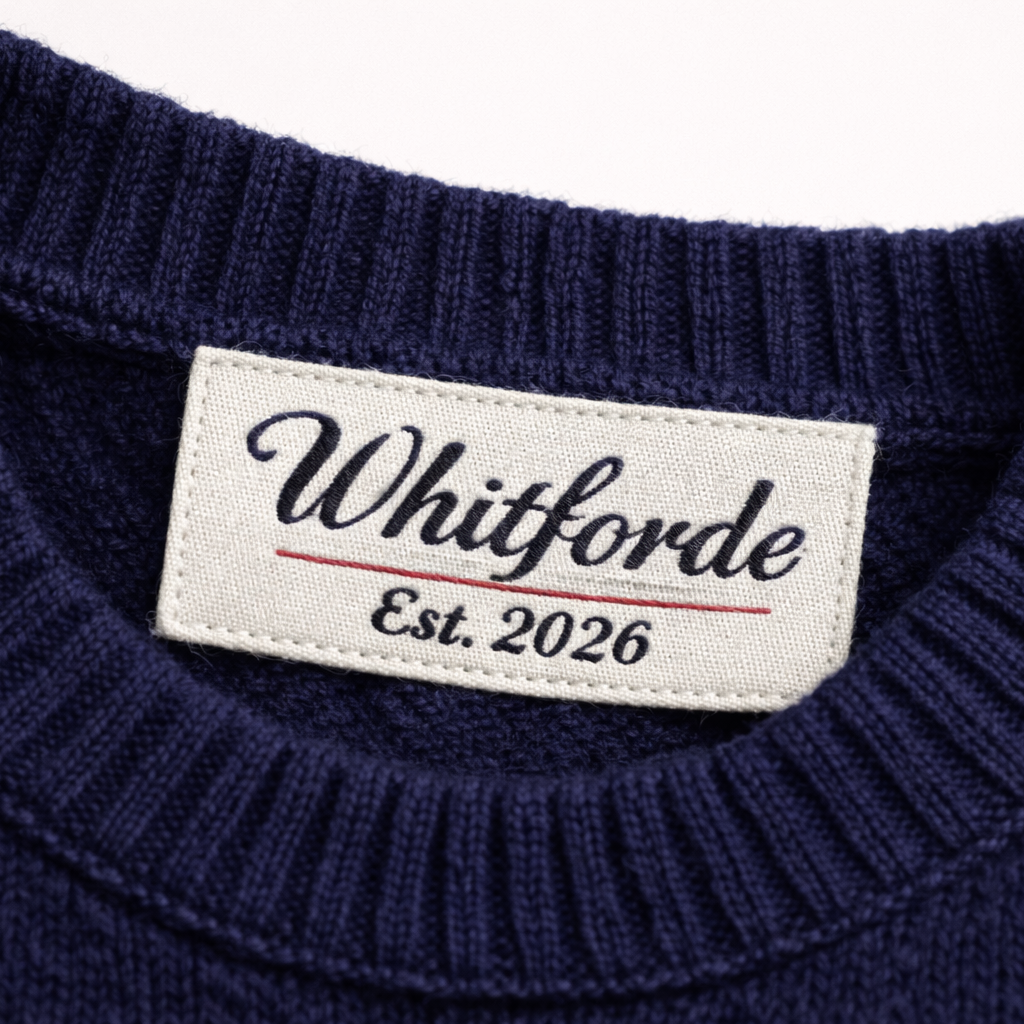 The Whitforde Dachshund Crewneck - Navy Wool Blend