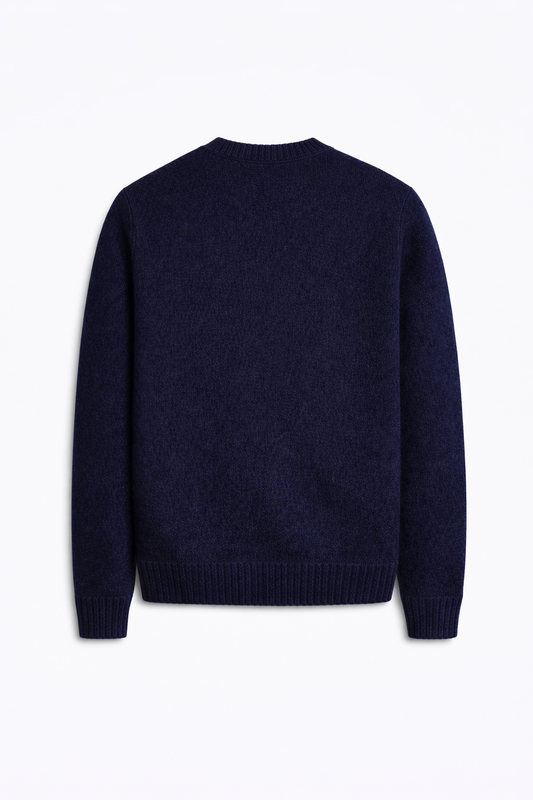 The Whitforde Dachshund Crewneck - Navy Wool Blend